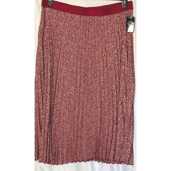 Vince Camuto Women's Trendy Elastic Waist Printed Pleated Midi Skirt Pink Sz XXL - Picture 1 of 6